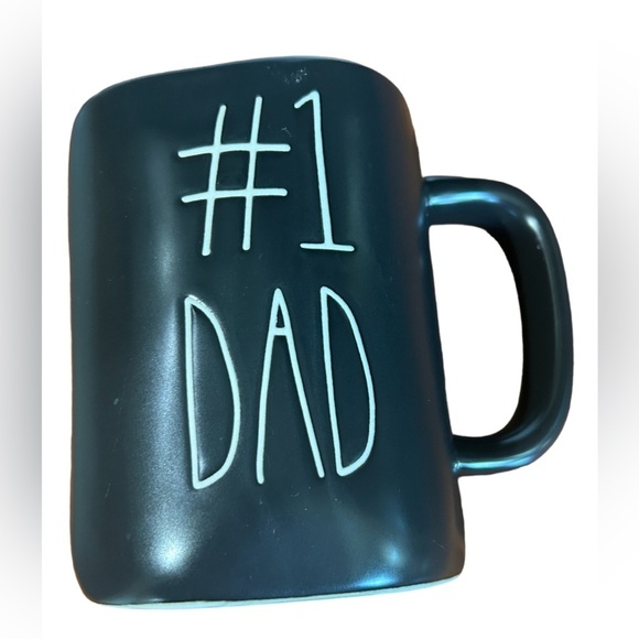 Rae Dunn Mug #1 Dad Matte Black Coffee Tea Dunn Lover - Picture 1 of 4
